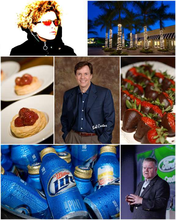 Graphic showing professional photography for advertising, corporate events, meetings, seminars, event photographers, food photographer in Naples, Florida, FL